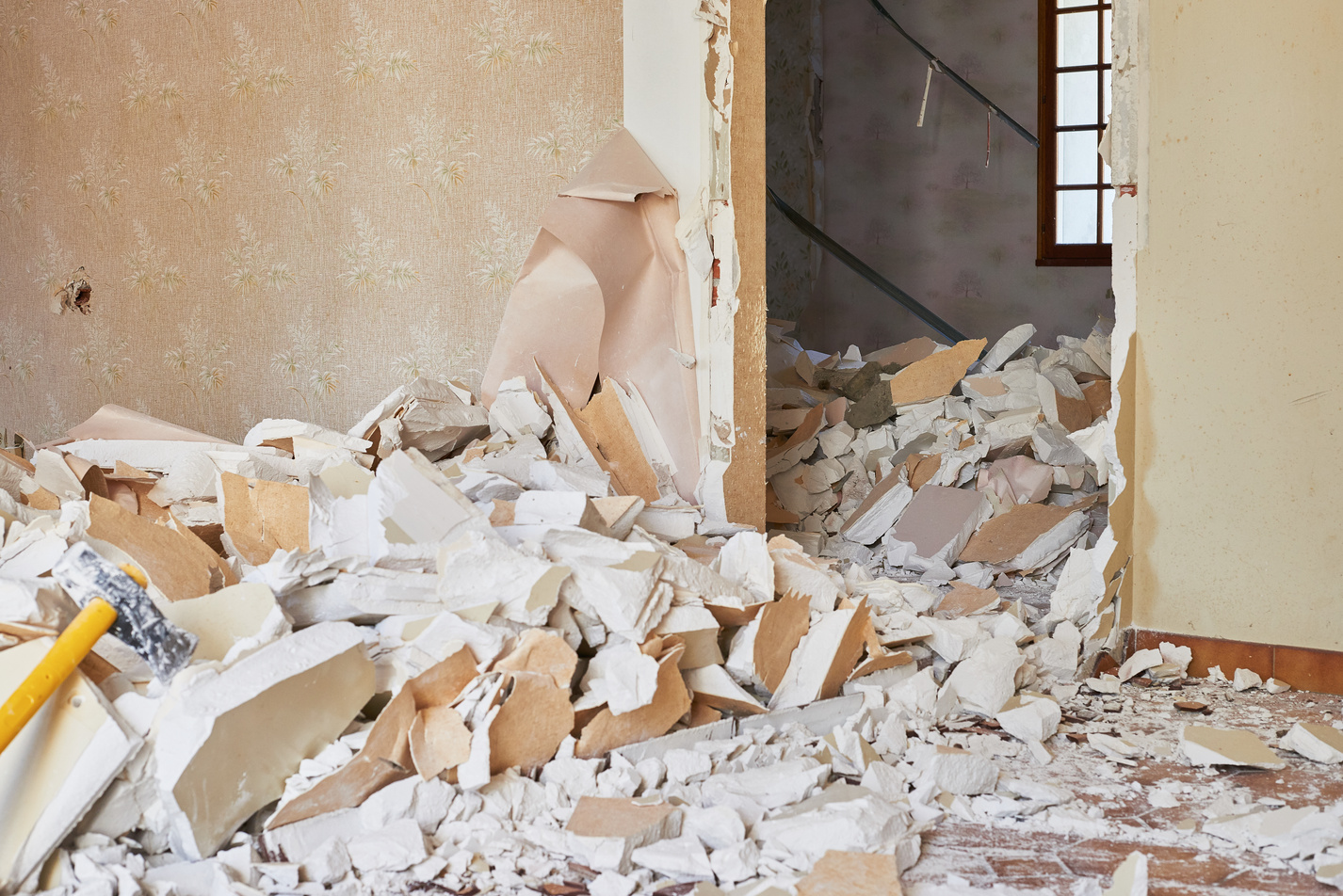 Home demolition debris